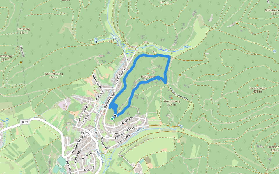 Rundwanderweg Erfweiler 52 walking route map in Erfweiler