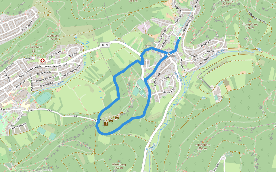 Rundwanderweg Erfweiler 62 walking route map in Erfweiler