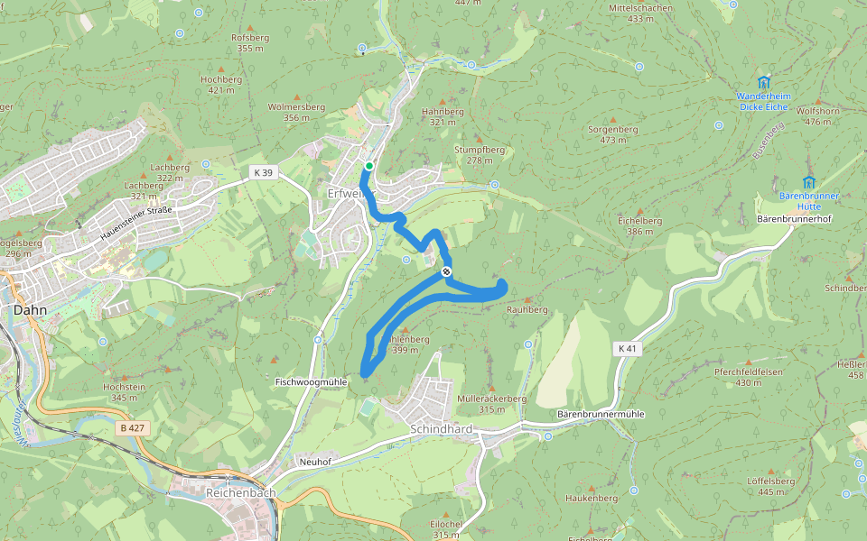 Rundwanderweg Erfweiler 64 walking route map in Erfweiler