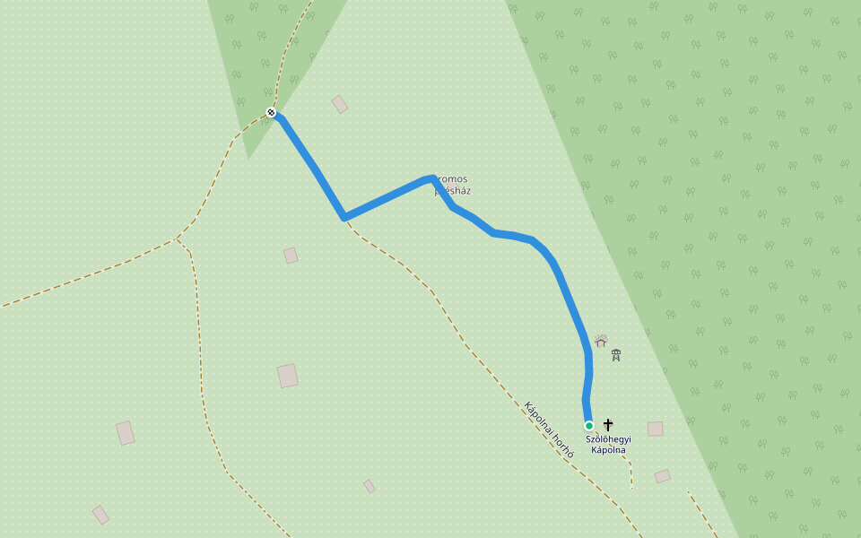 ZK (Kápolnai-hegy – Kápolna, kilátó) walking route map in Törökkoppány