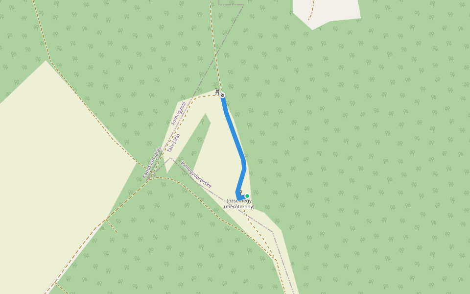 P▲ (József-hegy, geodéziai torony) walking route map in Somogydöröcske