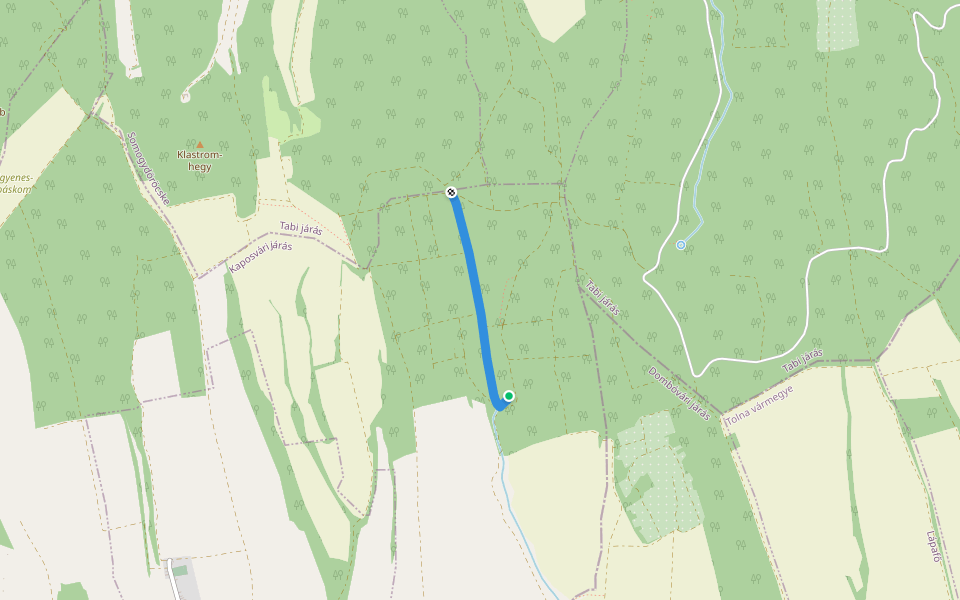 P● (Marosdi-erdő, Hunyadi-ház – Patkó-kút, pihenő) walking route map in Somogyszil