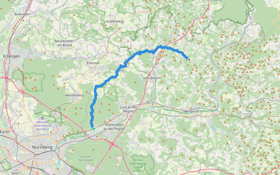 Tuchersteig walking route map in Schwaig bei Nürnberg