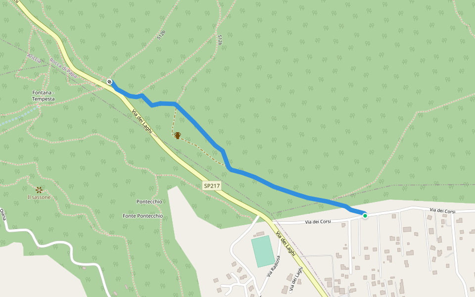 Collegamento CAI 512-CAI516 walking route map in Velletri