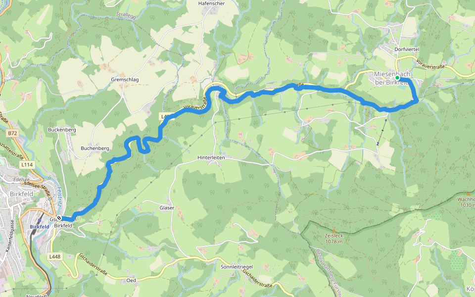 Klammweg walking route map in Dorfviertel