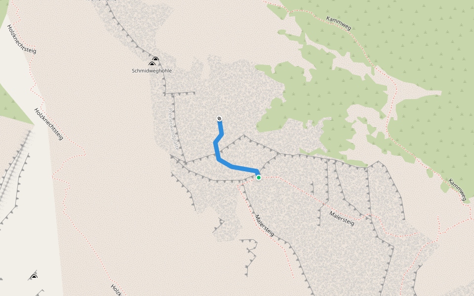 Königschusswandsteig walking route map in Griesleiten