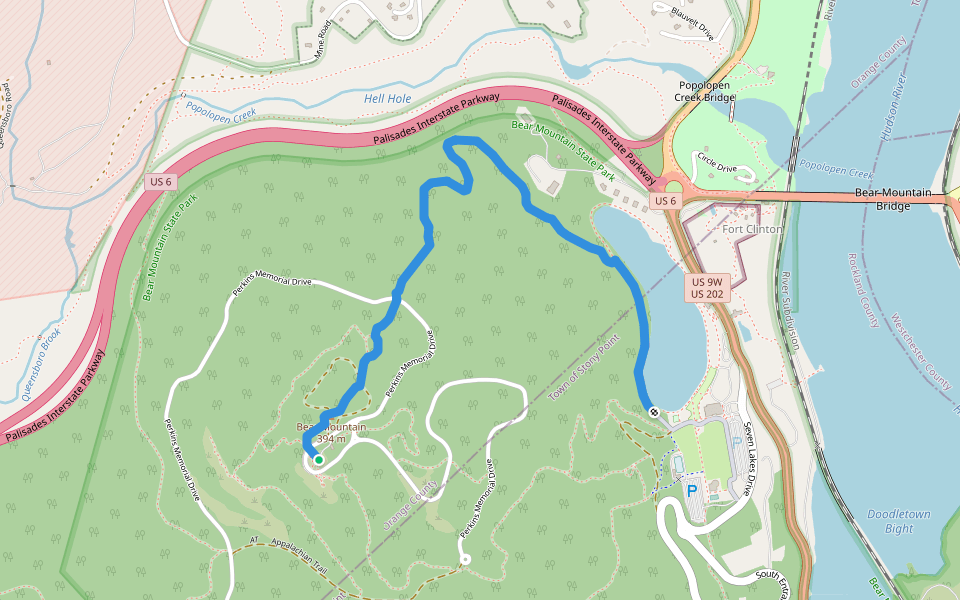Major Welch Trail walking route map in Tomkins Cove