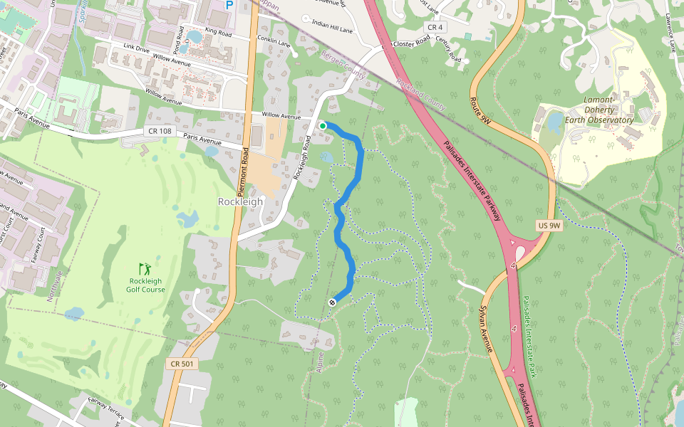 Hutcheon Trail (Blue) walking route map in Rockleigh