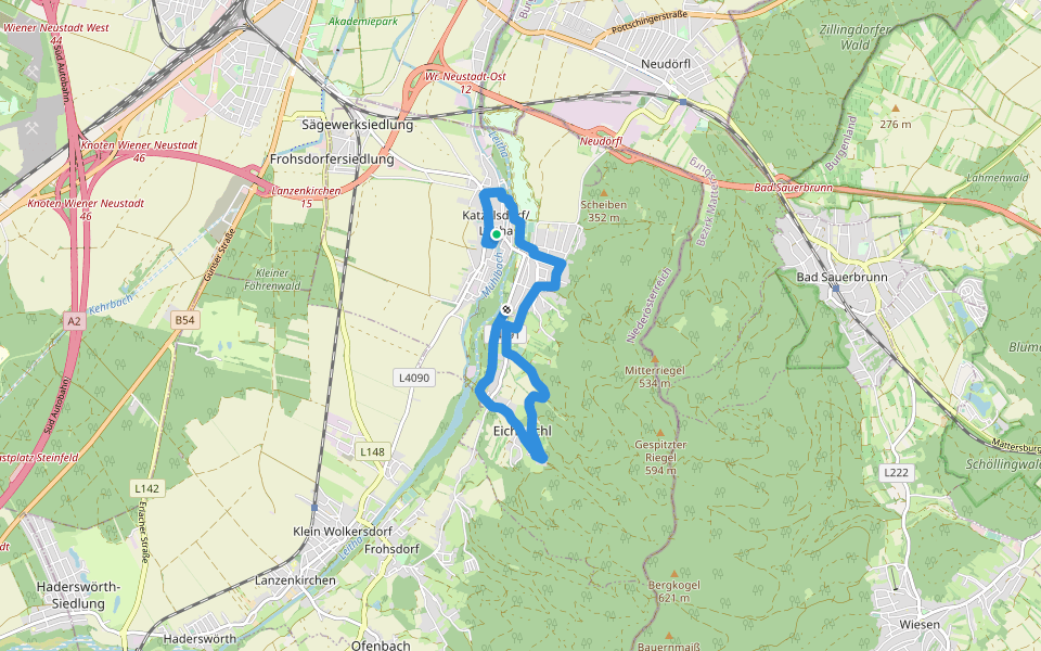 Kulturwanderweg (Katzelsdorf) walking route map in Katzelsdorf