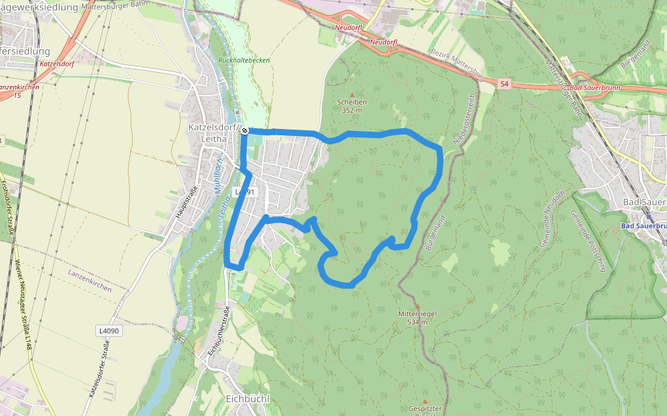 Waldrunde (Katzelsdorf) walking route map in Katzelsdorf