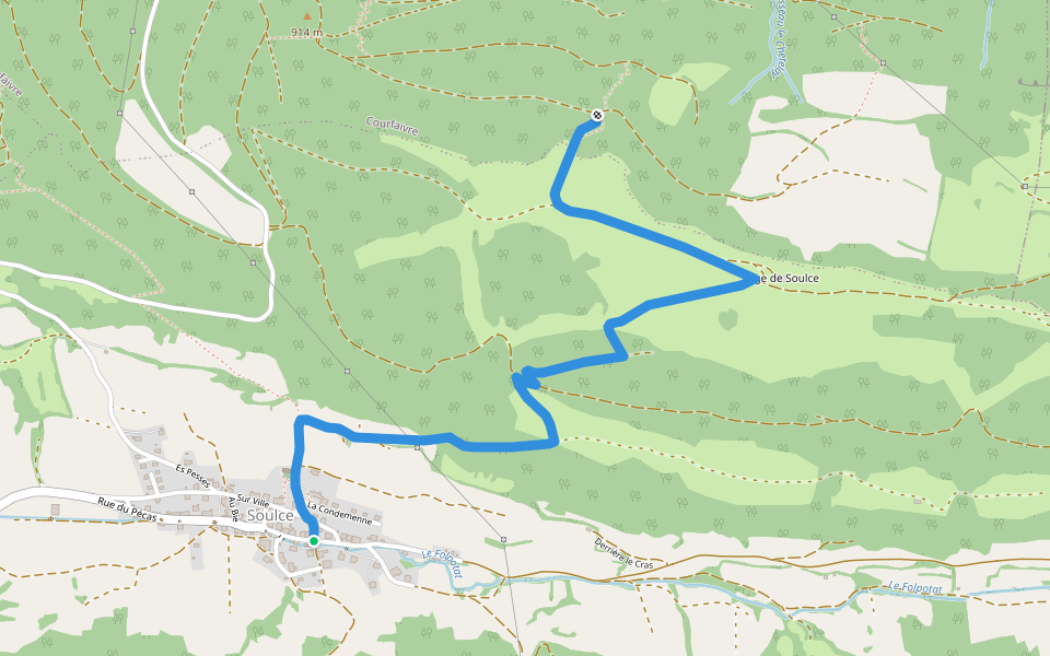 Soulce - fixme walking route map in Haute-Sorne