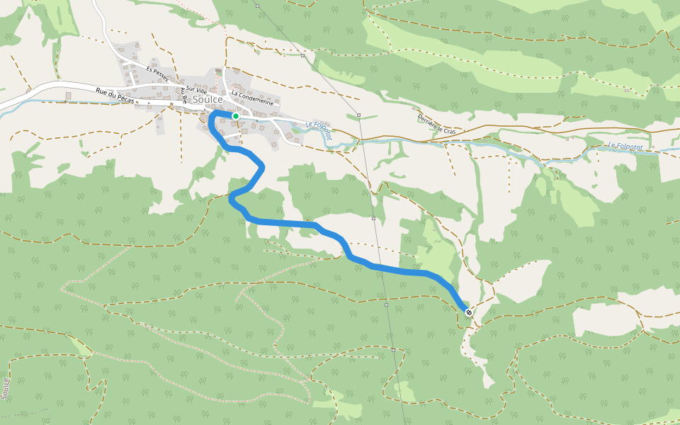 Soulce - fixme walking route map in Haute-Sorne