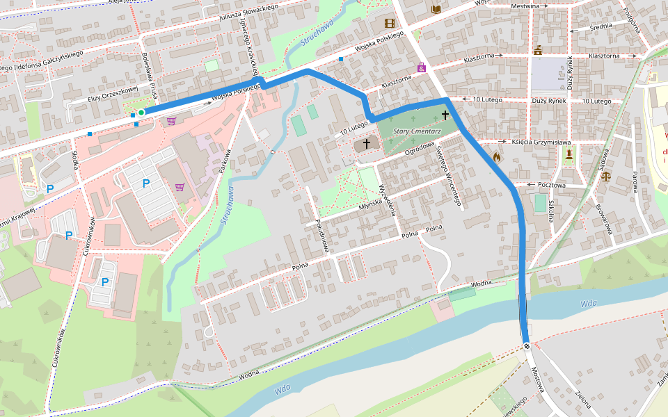 Szlak Nadwiślański walking route map in Świecie
