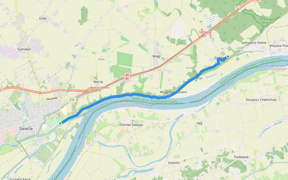 Ścieżka dydaktyczna "Czarcie Góry" walking route map in Świecie
