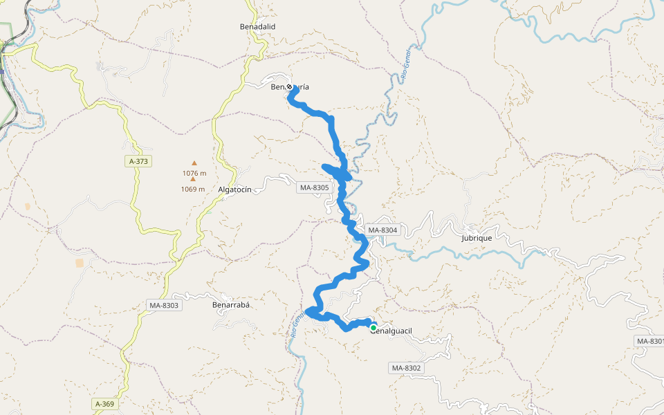 GR 249 - Benalauría - Genalguacil walking route map in Genalguacil