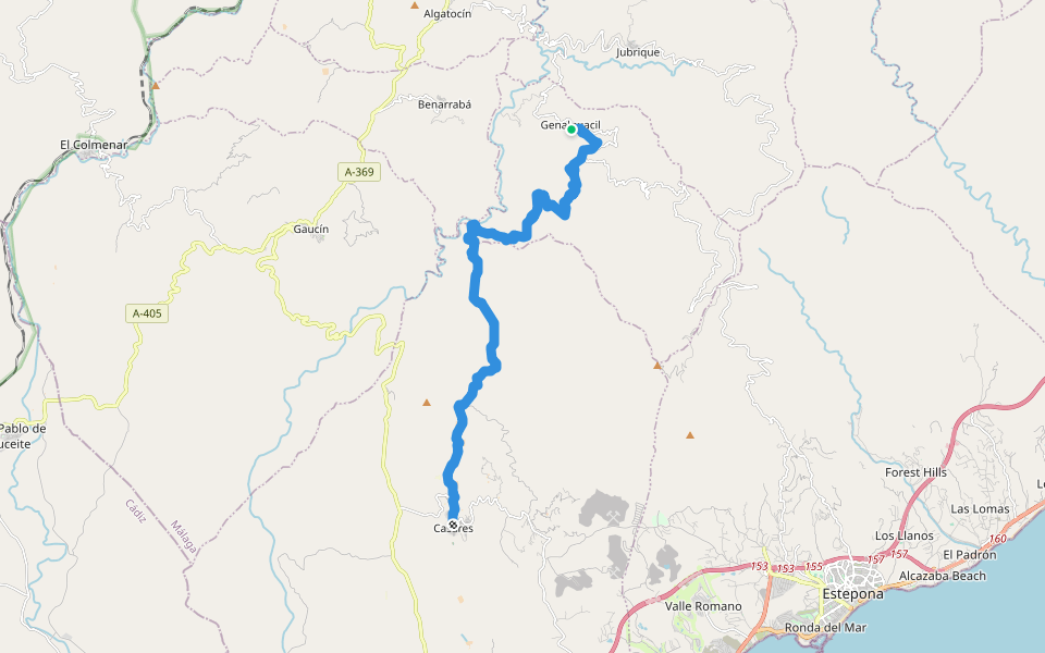 GR 249 - Genalguacil - Casares walking route map in Genalguacil