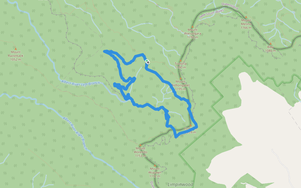 Albert River Circuit walking route map in O'Reilly