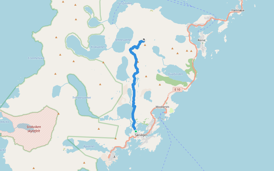 Munkebu-stig walking route map in Sørvågen