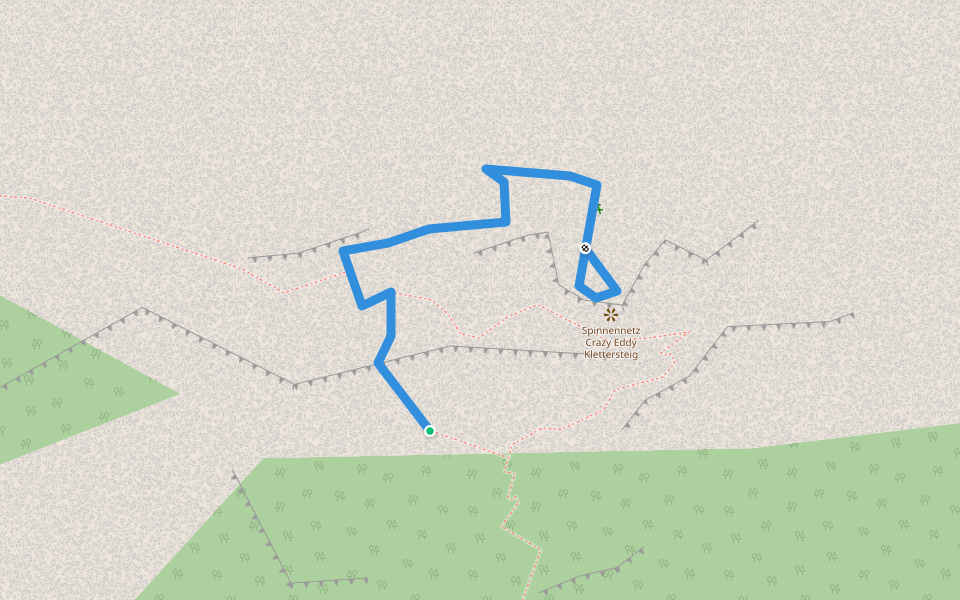 Crazy-Eddy Klettersteig walking route map in Silz