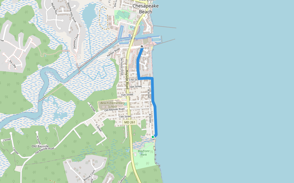 Chesapeake Beach Heritage Trail walking route map in Chesapeake Beach
