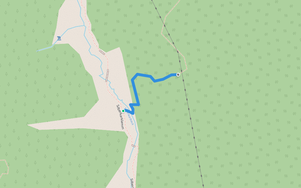 Klettersteig Hias walking route map in Rössing