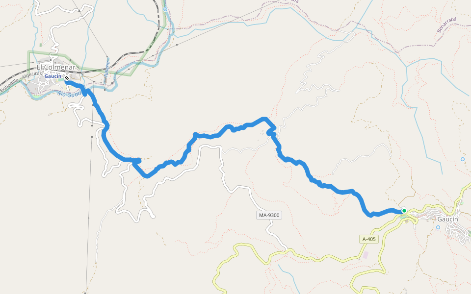 PR-A 245 Gaucín - El Colmenar walking route map in Gaucín