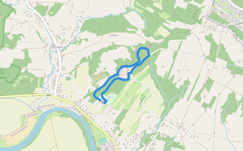 Ścieżka Ekologiczno-Kulturowa "Ogrodziska" walking route map in Kuńkowce