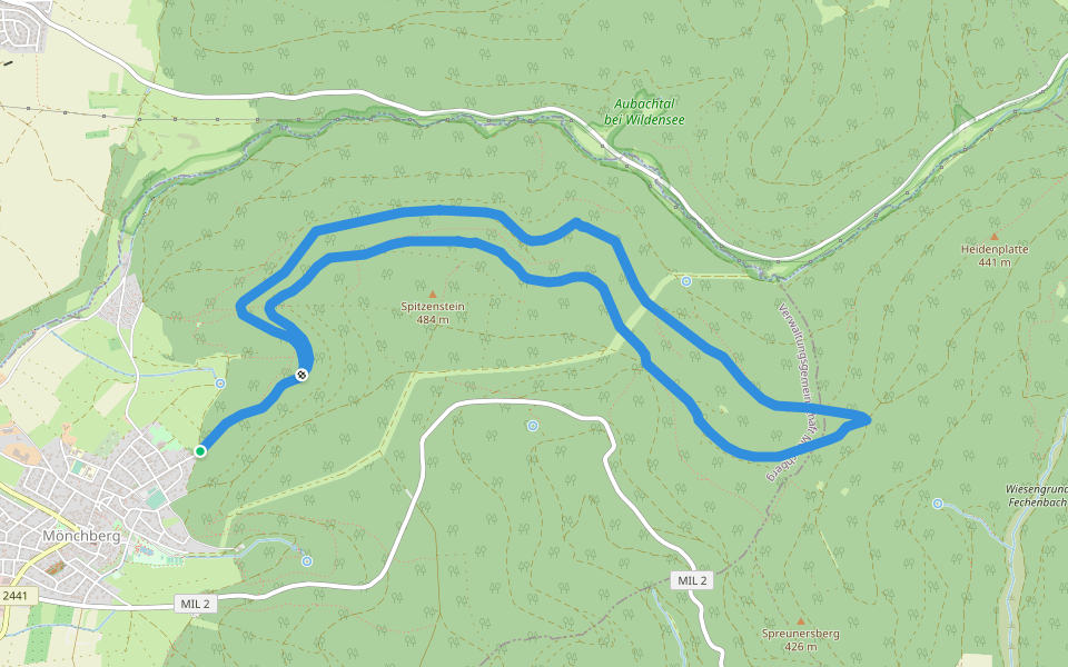 Nordic Walking Rot Sparkassen-Trail walking route map in Mönchberg