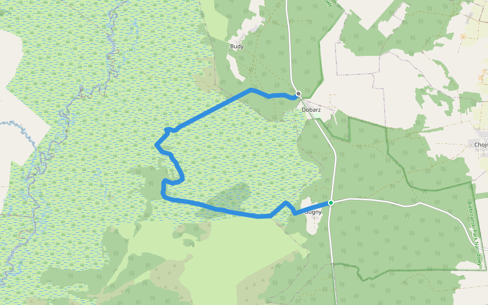 Gugny-Barwik walking route map in Gugny