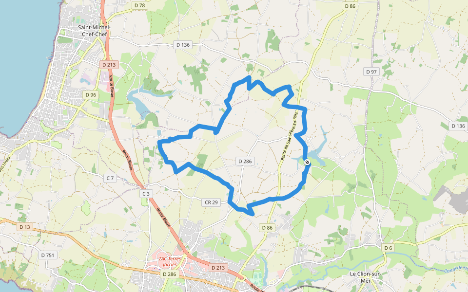 Huchepie walking route map in Pornic