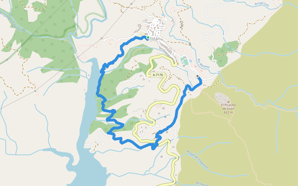 PR-A 137 Camino de la Cuesta walking route map in Istán