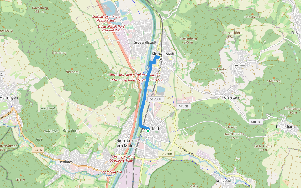 Ortswanderweg Kleinwallstadt 2 walking route map in Elsenfeld