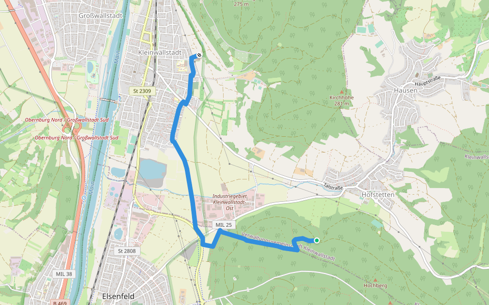 Ortswanderweg Kleinwallstadt 1 walking route map in Kleinwallstadt