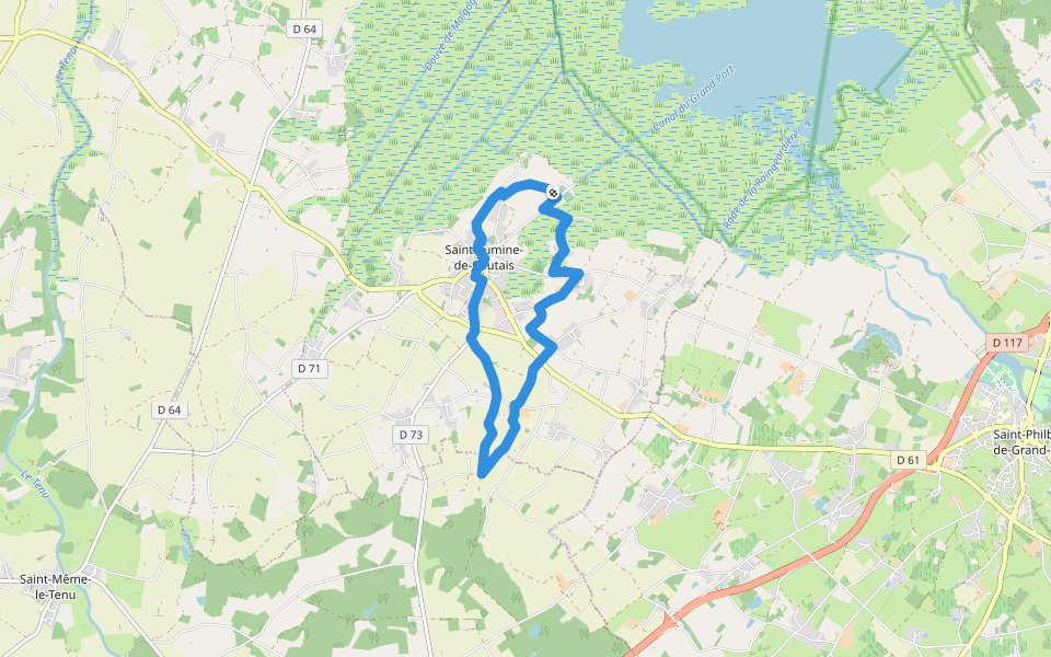 La Robrie walking route map in Saint-Lumine-de-Coutais