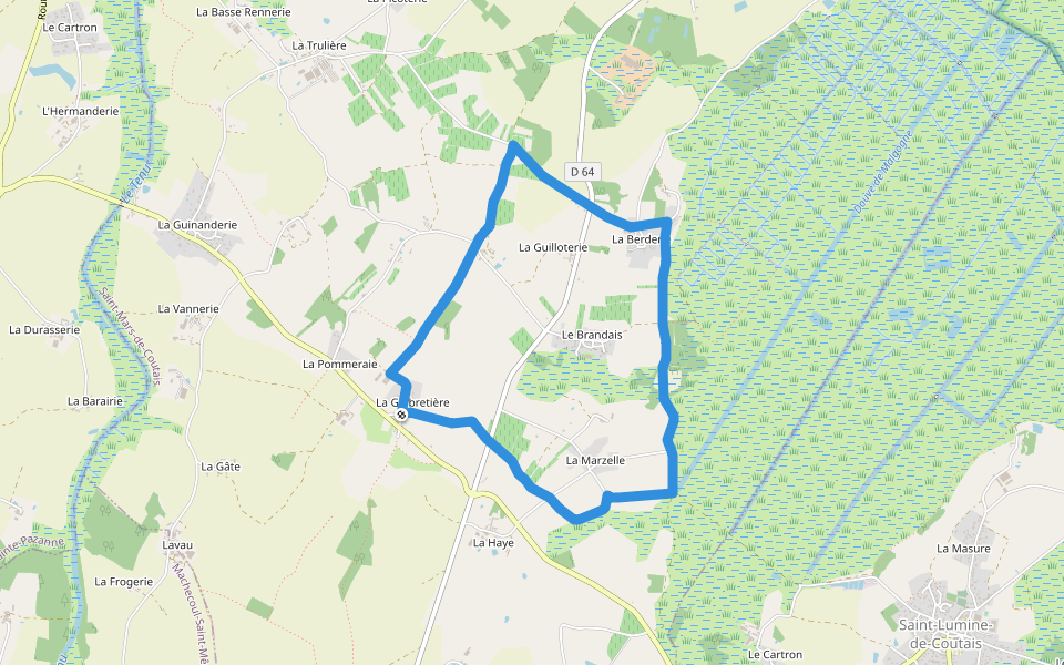 Le Moulin de la Nation walking route map in Saint-Mars-de-Coutais
