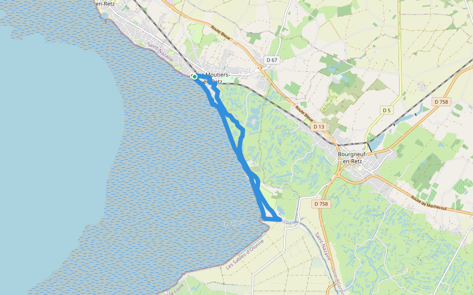 Le Collet walking route map in Les Moutiers-en-Retz