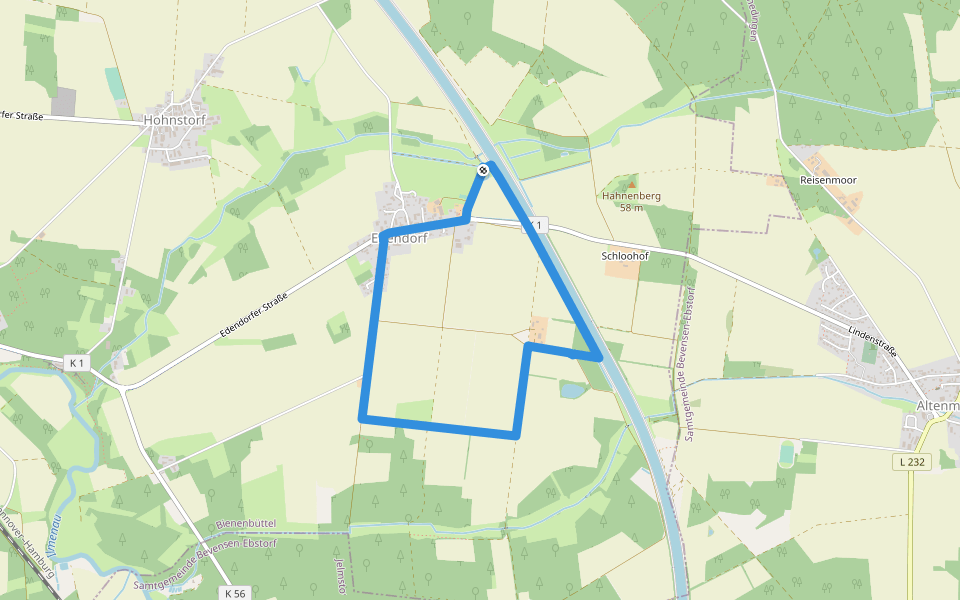 Edendorf Rundgang walking route map in Bienenbüttel