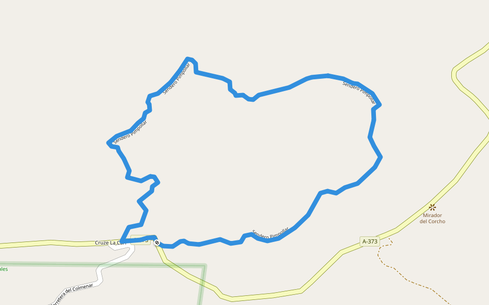 SEÑALIZADO EL PIMPOLLAR walking route map in Cortes de la Frontera