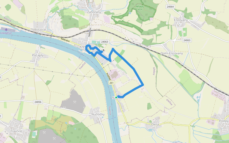 NS Křešická výprava walking route map in Křešice