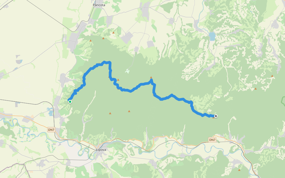 Traseu creastă Zărand walking route map in Arăneag