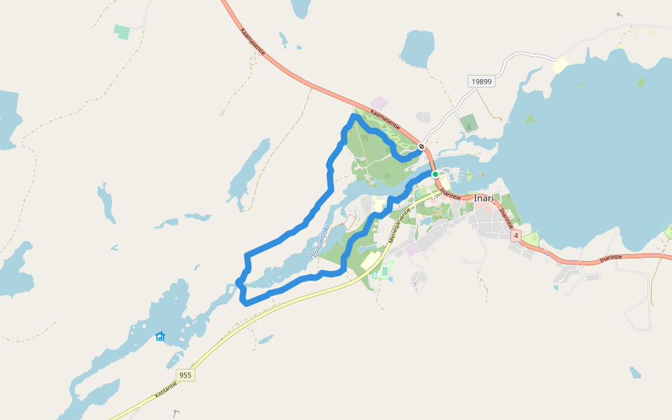 Juutuan luonto- ja kulttuuripolku walking route map in Inari