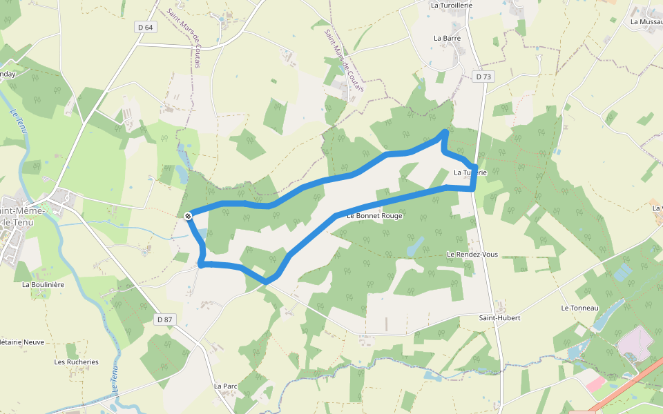 Forêt de Machecoul walking route map in Machecoul-Saint-Même
