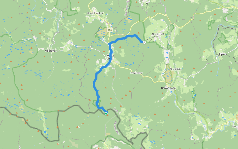 [M] U Starých hutí - Sedmiskalí (D/CZ) walking route map in Mauther Forst