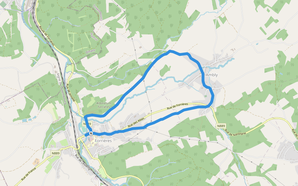 9. Promenade de la Hagette - variante walking route map in Nassogne