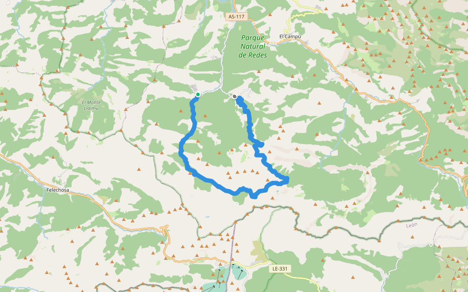 PR-AS 61 Desfiladero de los Arrudos walking route map in Caleao