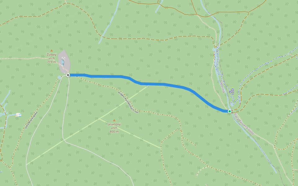 Krajem Rychlebských hor walking route map in Vápenná