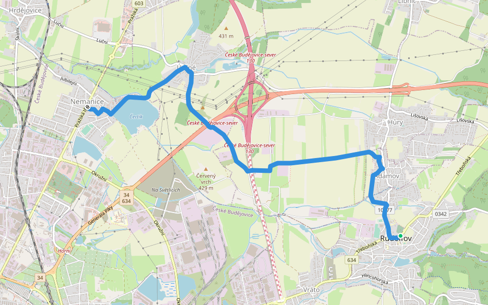 NS Člověk a krajina walking route map in Rudolfov