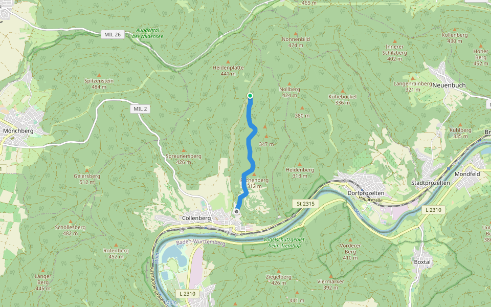Ortswanderweg Collenberg 1 walking route map in Collenberg