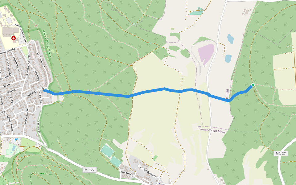 Ortswanderweg Erlenbach 1 walking route map in Erlenbach am Main