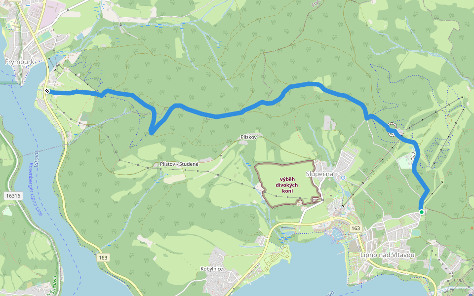 NS Lipno walking route map in Lipno nad Vltavou
